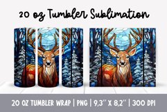 Stained Glass Christmas Tumbler Sublimation | Deer Product Image 1