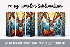 Stained Glass Christmas Tumbler Sublimation | Deer Product Image 1