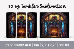 Stained Glass Christmas Tumbler Sublimation | fireplace Product Image 1