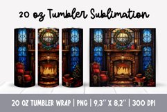 Stained Glass Christmas Tumbler Sublimation | fireplace Product Image 1