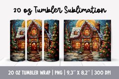 Stained Glass Christmas Tumbler Sublimation | gingerbread Product Image 1