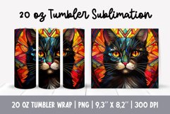 Stained Glass Christmas Tumbler Sublimation | 3d Cat Product Image 1