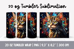 Stained Glass Christmas Tumbler Sublimation | 3d Cat Product Image 1