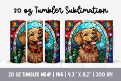 Stained Glass Christmas Tumbler Sublimation | Stained Dog Product Image 1