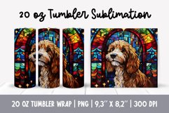 Stained Glass Christmas Tumbler Sublimation | Stained Dog Product Image 1