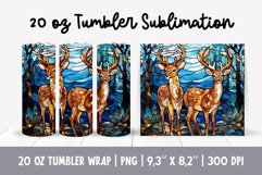 Stained Glass Christmas Tumbler Sublimation | Deer Product Image 1