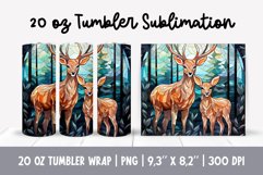 Stained Glass Christmas Tumbler Sublimation | Deer Product Image 1