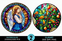 Stained Glass Christmas Image Clipart Product Image 1
