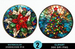 Stained Glass Christmas Image Clipart Product Image 1