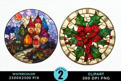 Stained Glass Christmas Image Clipart Product Image 1