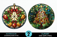 Stained Glass Christmas Image Clipart Product Image 1