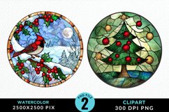 Stained Glass Christmas Image Clipart Product Image 1