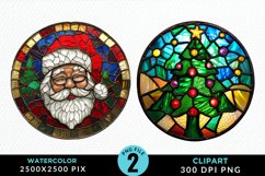 Stained Glass Christmas Image Clipart Product Image 1