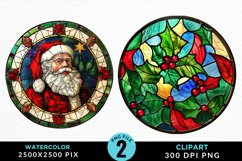 Stained Glass Christmas Fun Clipart Product Image 1