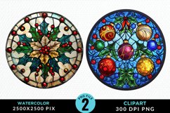 Stained Glass Christmas Image Clipart Product Image 1