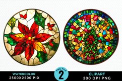 Stained Glass Christmas Image Clipart Product Image 1