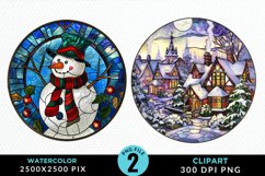 Stained Glass Christmas Image Clipart Product Image 1