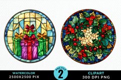 Stained Glass Christmas Image Clipart Product Image 1