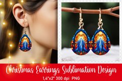 Stained Glass Christmas Earrings Sublimation|PNG Product Image 1