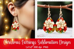 Stained Glass Christmas Earrings Sublimation|PNG Product Image 1