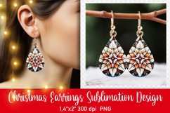 Stained Glass Christmas Earrings Sublimation|PNG Product Image 1