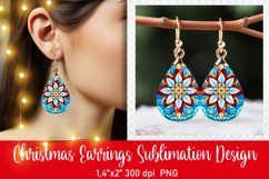 Stained Glass Christmas Earrings Sublimation|PNG Product Image 1