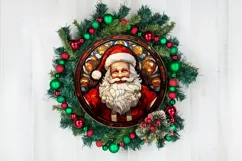 Stained Glass Christmas Santa PNG Sublimation Product Image 5