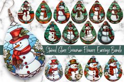Stained Glass Christmas Snowman flowers Earrings Bundle Product Image 1