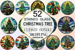 Stained Glass Christmas Tree Clipart Bundle Product Image 1