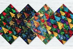 Stained Glass Christmas Trees Digital Paper Bundle Product Image 3