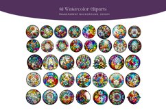 37 Flower Stained Glass Clipart and 24 Stained Glass BG Product Image 3