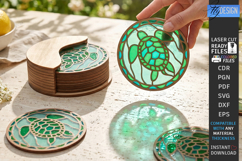 Stained Glass Coasters Laser Cut Bundle | Art Coasters | CNC Product Image 20
