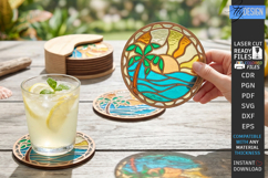 Stained Glass Coasters Laser Cut Bundle | Art Coasters | CNC Product Image 21