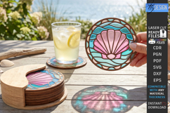 Stained Glass Coasters Laser Cut Bundle | Art Coasters | CNC Product Image 22