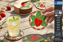 Stained Glass Coasters Laser Cut Bundle | Art Coasters | CNC Product Image 2