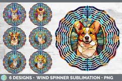 Bundle of six Painted Glass Corgis Wind Spinner designs.