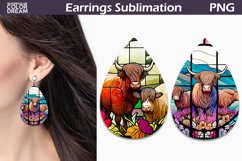 Cow Stained Glass Teardrop Earrings | Abstraction Earrings Product Image 1