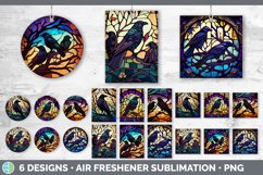 Bundle of six Painted Glass Crows Air Freshener designs.