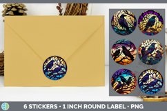 Bundle of six Painted Glass Crows Stickers designs.