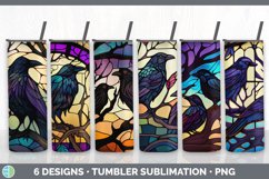 Bundle of six Painted Glass Crows Tumbler designs.
