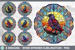 Bundle of six Painted Glass Crows Wind Spinner designs.