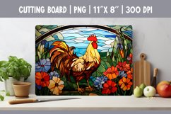 Stained Glass Farmhouse Kitchen Cutting Board Sublimation Product Image 1
