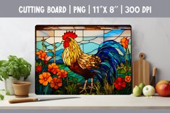 Stained Glass Farmhouse Kitchen Cutting Board Sublimation Product Image 1