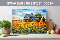 Stained Glass Farmhouse Kitchen Cutting Board Sublimation Product Image 1