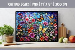 Flowers &amp; Butterflies Kitchen Cutting Board Sublimation Product Image 1
