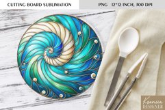 Pearl Stained Glass Design|Round Cutting Board Sublimation Product Image 1