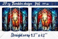 stained glass tumbler wrap | Christmas deer Product Image 1