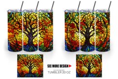 Stained Glass Tree | Tumbler Sublimation Wrap Product Image 2