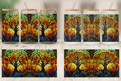 Stained Glass Tree Glass Can Wraps Product Image 3