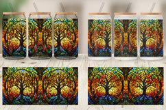 Stained Glass Tree Glass Can Wraps Product Image 4